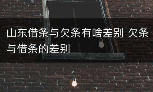 山东借条与欠条有啥差别 欠条与借条的差别