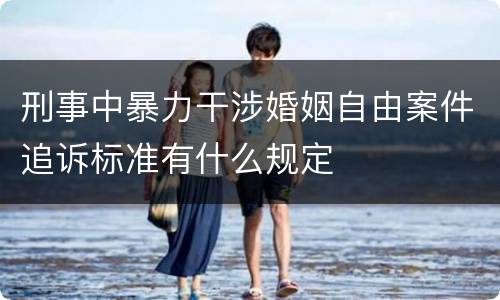 刑事中暴力干涉婚姻自由案件追诉标准有什么规定