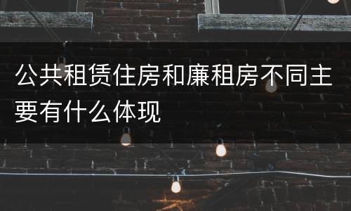 公共租赁住房和廉租房不同主要有什么体现