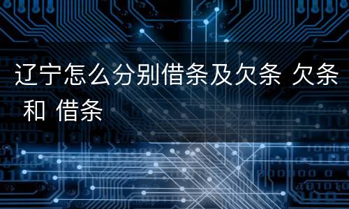 辽宁怎么分别借条及欠条 欠条 和 借条
