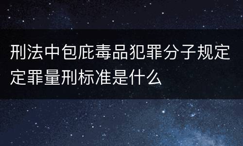 刑法中包庇毒品犯罪分子规定定罪量刑标准是什么