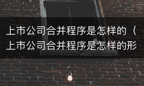 上市公司合并程序是怎样的（上市公司合并程序是怎样的形式）