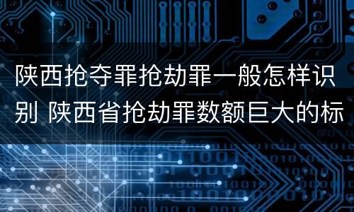 陕西抢夺罪抢劫罪一般怎样识别 陕西省抢劫罪数额巨大的标准