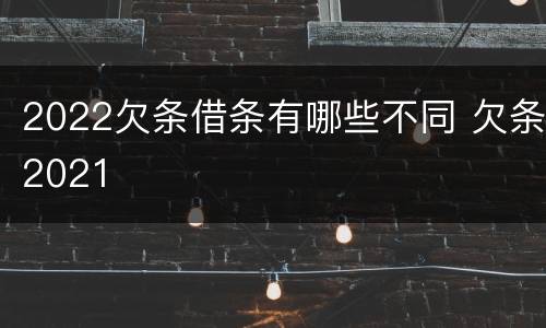 2022欠条借条有哪些不同 欠条2021