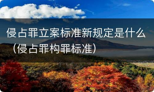 侵占罪立案标准新规定是什么（侵占罪构罪标准）