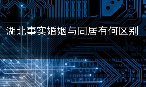 湖北事实婚姻与同居有何区别