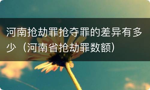 河南抢劫罪抢夺罪的差异有多少（河南省抢劫罪数额）