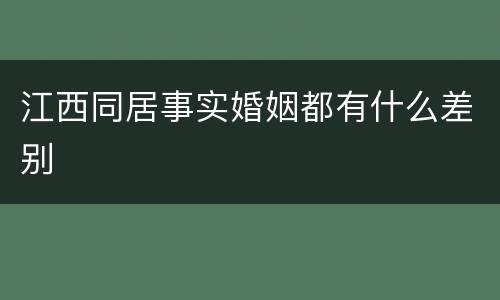 江西同居事实婚姻都有什么差别