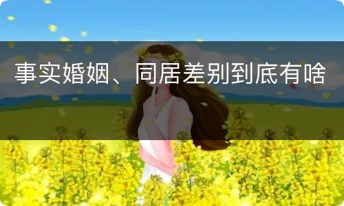 事实婚姻、同居差别到底有啥