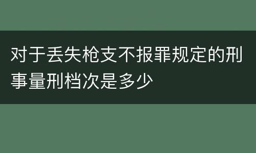 对于丢失枪支不报罪规定的刑事量刑档次是多少
