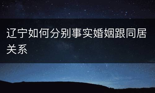 辽宁如何分别事实婚姻跟同居关系