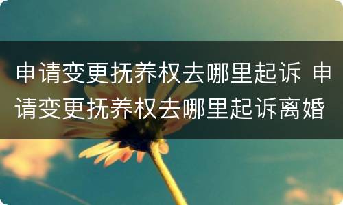 申请变更抚养权去哪里起诉 申请变更抚养权去哪里起诉离婚