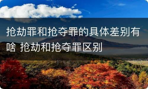 抢劫罪和抢夺罪的具体差别有啥 抢劫和抢夺罪区别