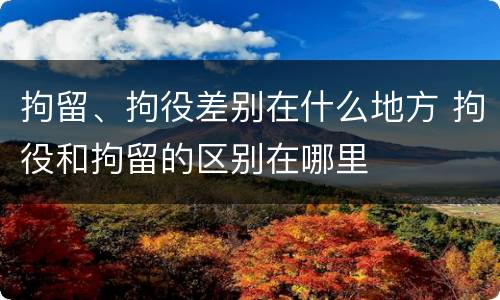 拘留、拘役差别在什么地方 拘役和拘留的区别在哪里