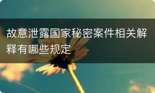 故意泄露国家秘密案件相关解释有哪些规定