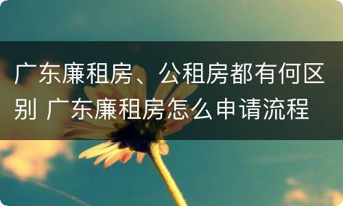 广东廉租房、公租房都有何区别 广东廉租房怎么申请流程