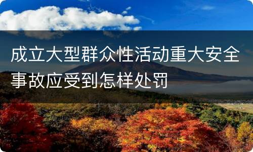 成立大型群众性活动重大安全事故应受到怎样处罚