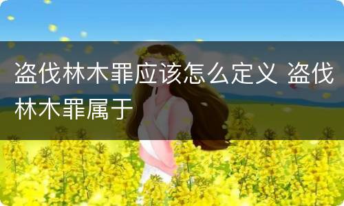 盗伐林木罪应该怎么定义 盗伐林木罪属于