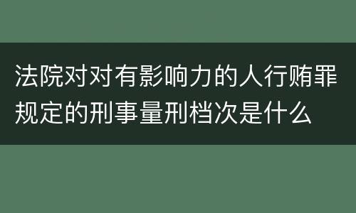 法院对对有影响力的人行贿罪规定的刑事量刑档次是什么