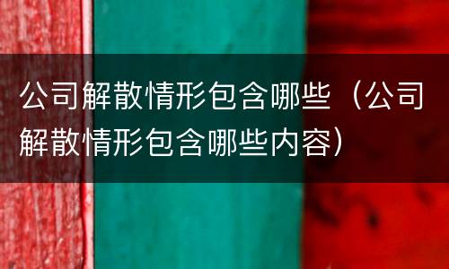 公司解散情形包含哪些（公司解散情形包含哪些内容）