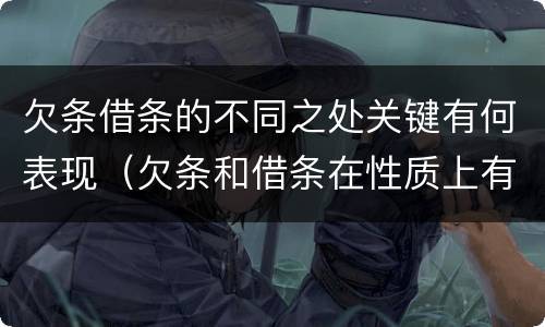 欠条借条的不同之处关键有何表现（欠条和借条在性质上有什么不同）