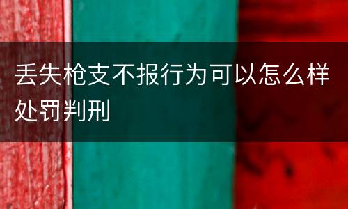 丢失枪支不报行为可以怎么样处罚判刑