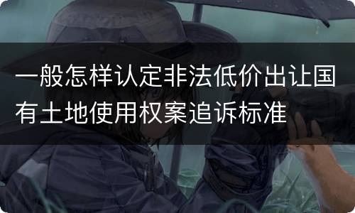 一般怎样认定非法低价出让国有土地使用权案追诉标准