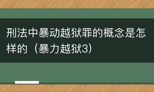 刑法中暴动越狱罪的概念是怎样的（暴力越狱3）