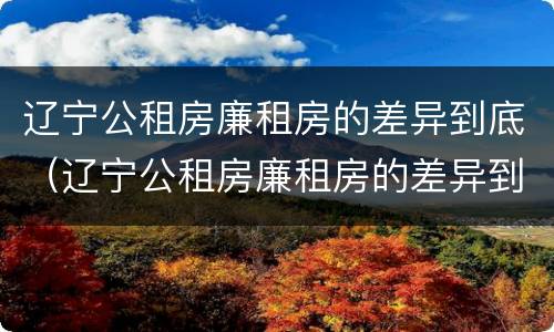 辽宁公租房廉租房的差异到底（辽宁公租房廉租房的差异到底是什么）