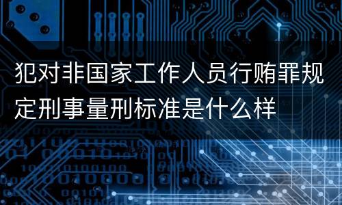 犯对非国家工作人员行贿罪规定刑事量刑标准是什么样