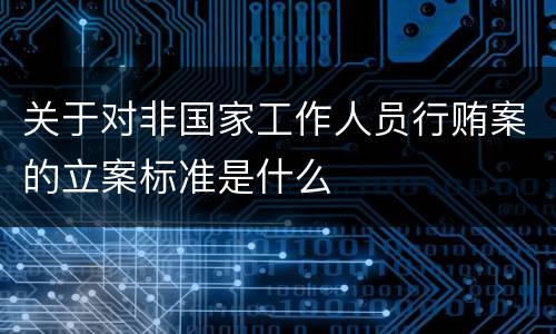 关于对非国家工作人员行贿案的立案标准是什么