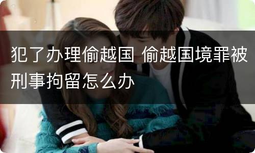 犯了办理偷越国 偷越国境罪被刑事拘留怎么办