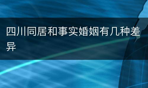 四川同居和事实婚姻有几种差异