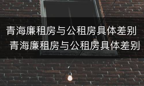 青海廉租房与公租房具体差别 青海廉租房与公租房具体差别在哪