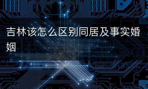 吉林该怎么区别同居及事实婚姻