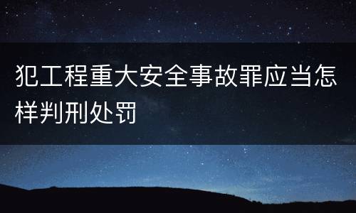 犯工程重大安全事故罪应当怎样判刑处罚