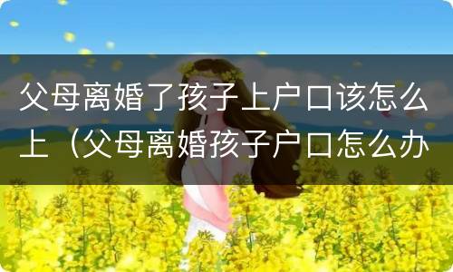 父母离婚了孩子上户口该怎么上（父母离婚孩子户口怎么办）