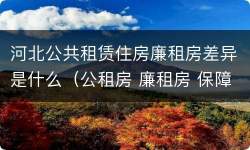 河北公共租赁住房廉租房差异是什么（公租房 廉租房 保障性住房区别）