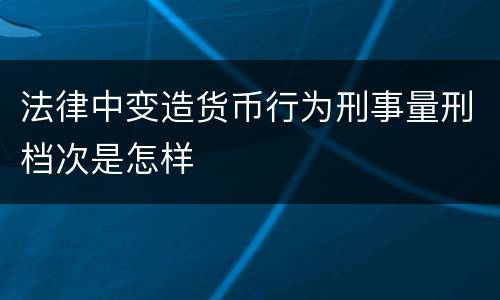法律中变造货币行为刑事量刑档次是怎样