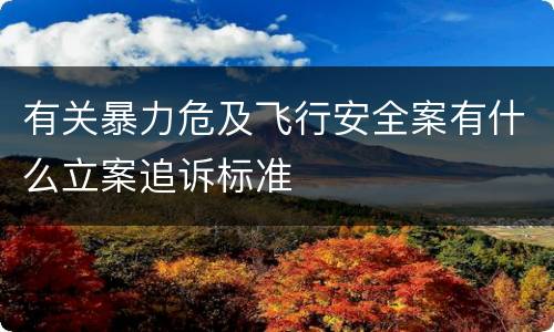 有关暴力危及飞行安全案有什么立案追诉标准