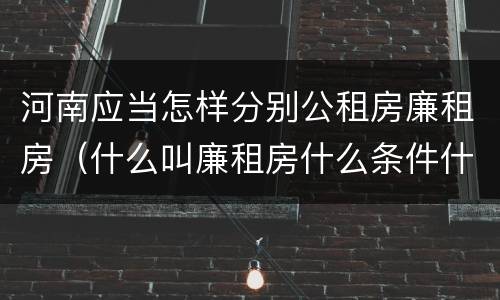 河南应当怎样分别公租房廉租房（什么叫廉租房什么条件什么叫公租房）