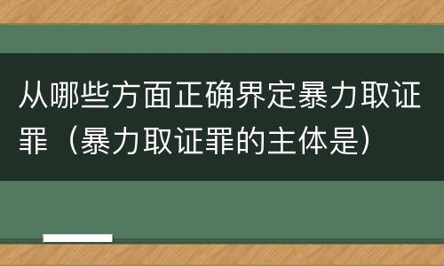 从哪些方面正确界定暴力取证罪（暴力取证罪的主体是）