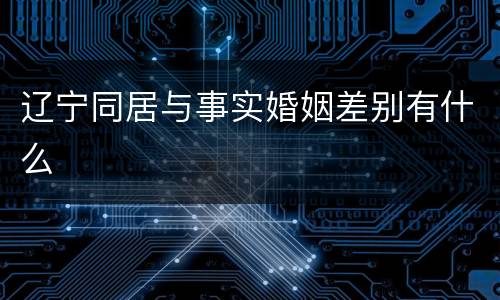 辽宁同居与事实婚姻差别有什么