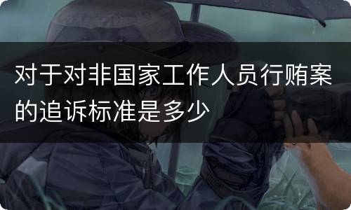 对于对非国家工作人员行贿案的追诉标准是多少