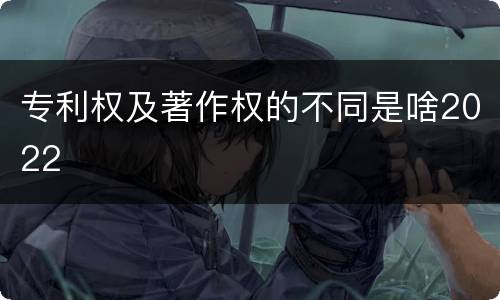 专利权及著作权的不同是啥2022