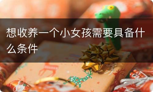 想收养一个小女孩需要具备什么条件