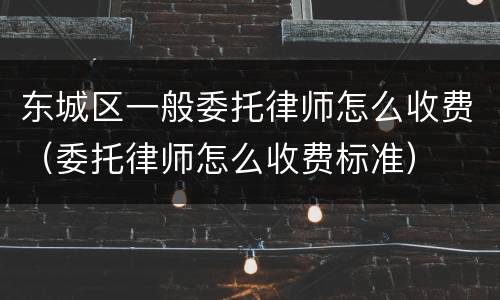 东城区一般委托律师怎么收费（委托律师怎么收费标准）