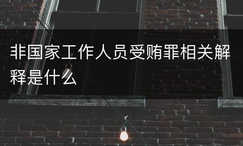 非国家工作人员受贿罪相关解释是什么