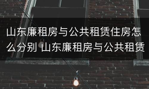 山东廉租房与公共租赁住房怎么分别 山东廉租房与公共租赁住房怎么分别的