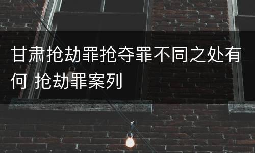 甘肃抢劫罪抢夺罪不同之处有何 抢劫罪案列